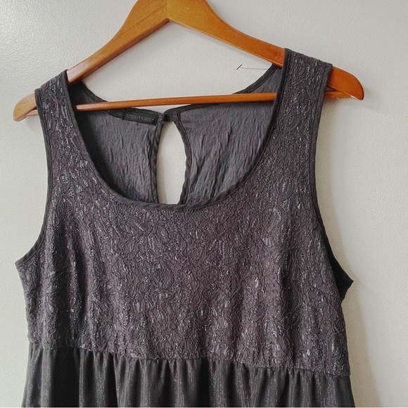 Maurice’s Women’s Linen Dress Sleeveless Flutter Hem Charcoal Gray - Picture 5 of 7